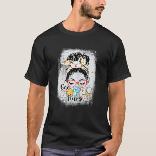 Frauen Gebleichtes Hoppy Krankenschwester Unordent T-Shirt