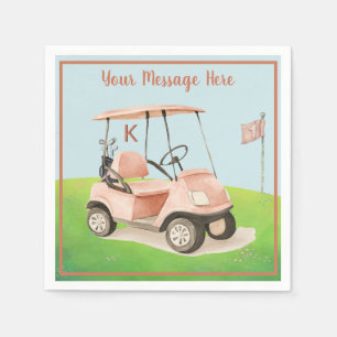 Frauen Geburtstagsruhestand Golf Theme Monogram Serviette