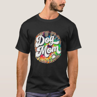 Frauen Gefärbte Krawatte Print Hunde Mama Leben Hu T-Shirt