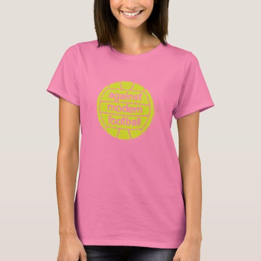 Frauen gegen den modernen Fußball (braun/Limon) T-Shirt (Vorderseite)