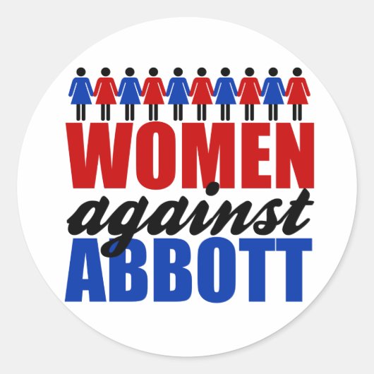 Frauen gegen Greg Abbott Texas politisch Runder Aufkleber (Vorderseite)