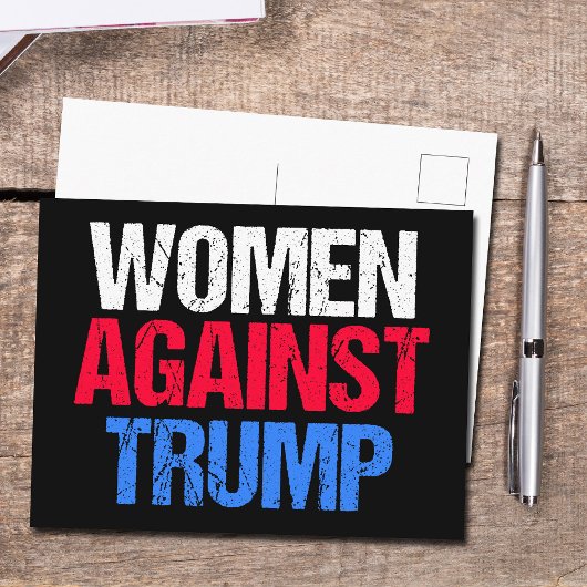 Frauen gegen Trump 2024 Wahl schwarz Postkarte