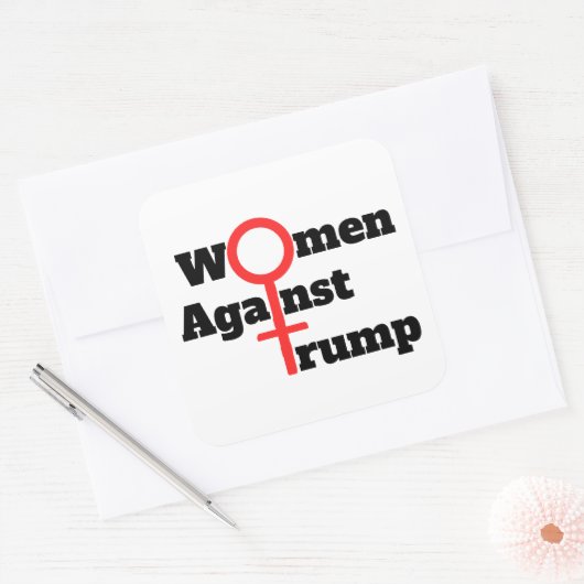 Frauen gegen Trump Quadratischer Aufkleber (Umschlag)