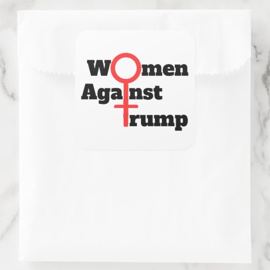 Frauen gegen Trump Quadratischer Aufkleber (Tasche)