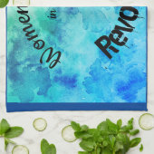 Frauen gehören in der Revolutionsblau-Wasserfarbe Geschirrtuch (Gefaltet)