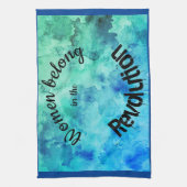 Frauen gehören in der Revolutionsblau-Wasserfarbe Geschirrtuch (Vertikal)