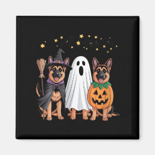 Frauen Geist Hexe Kürbis Deutscher Schäferhund Magnet