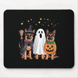 Frauen Geist Hexe Kürbis Deutscher Schäferhund Mousepad