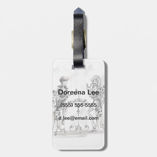 Frauen Gepäckanhänger (Rückseite vertikal)