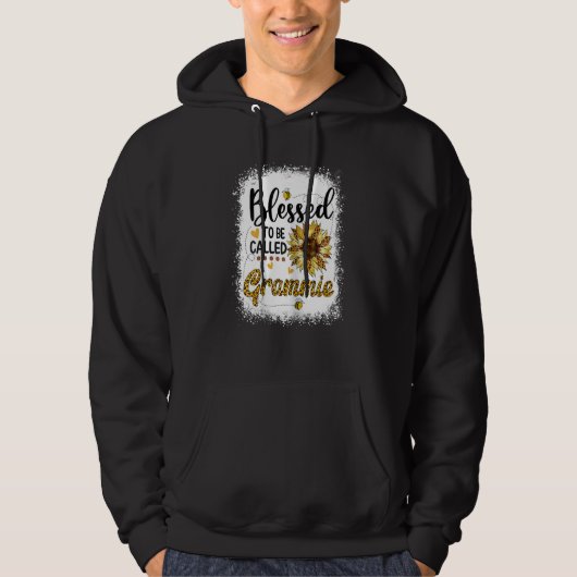 Frauen gesegnet, als Grammie Sonnenblumenmoth beze Hoodie (Vorderseite)
