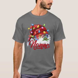 Frauen gesegnet Nonno Weihnachtsmannmütze Xmas Lig T-Shirt