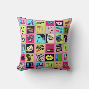 Frauen Gesichter Makeup Beauty Kosmetik Kollektion Kissen