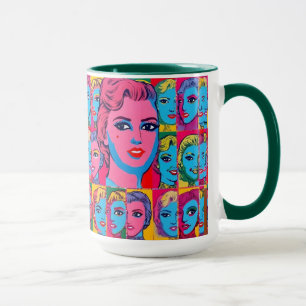 Frauen-Gesichter mit Tasse & Aufklebern