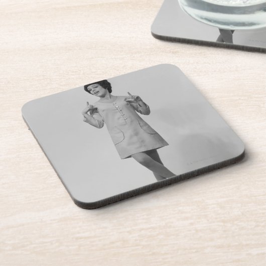 Frauen-Gestikulieren Getränkeuntersetzer (Linke Seite)