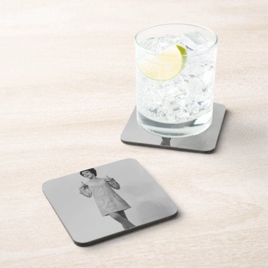 Frauen-Gestikulieren Getränkeuntersetzer (Rechte Seite)