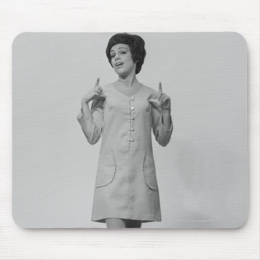 Frauen-Gestikulieren Mousepad (Vorne)