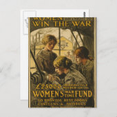 Frauen gewinnen Postkarte des Krieges (Vorne/Hinten)