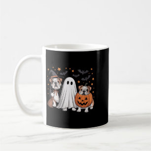 Frauen Ghost Witch Kürbis English Bulldog Hund Kaffeetasse