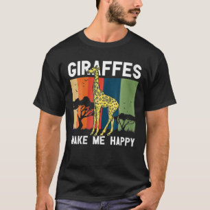Frauen Giraffen machen mich glücklich Giraffe Love T-Shirt