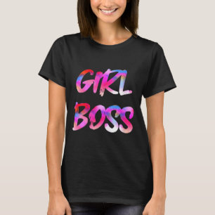 Frauen Girl Boss V-Ausschnitt  T-Shirt