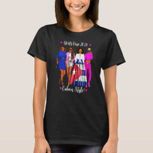 Frauen Girls Trip Kubanischer Urlaub Schwarze Frau T-Shirt