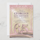 Frauen Glam 65. Geburtstag Einladung (Vorderseite)