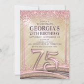 Frauen Glam 75. Geburtstag Einladung (Vorderseite)