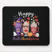 Frauen glücklich Hallothanksmas Kaffee Lover Hallo Mousepad (Vorne)