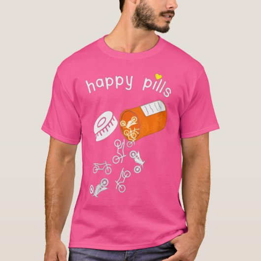 Frauen glückliche Pills Motorrad T-Shirt (Vorderseite)