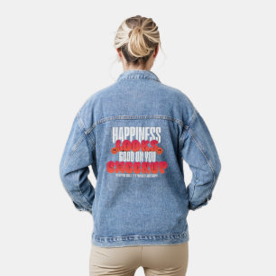 FRAUEN GLÜCKLICHER BLICK CHEER UP DENIM JACKE