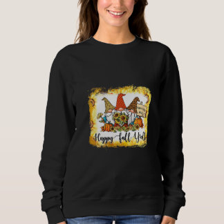 Frauen glücklicher Fall Y'all Leopard Pumpkin Gnom Sweatshirt