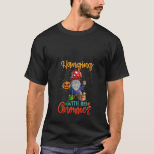 Frauen Glückliches HalloDankMas Gnome Halloween Da T-Shirt