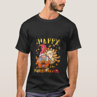 Frauen Glückliches Hallothanksmas Gnome Halloween  T-Shirt