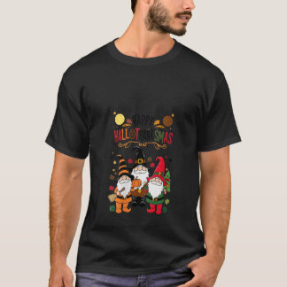 Frauen Glückliches Hallothanksmas Gnome Liebhaber T-Shirt