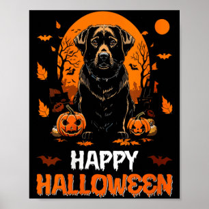 Frauen Glückliches Halloween Hund 3 Poster
