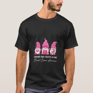 Frauen-Gnom Eine Kämpft Allein Brustkrebs-Bewussts T-Shirt