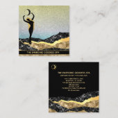 *~* Frauen Goddess Moon Rainbow Pastel Glitzer  Quadratische Visitenkarte (Vorne/Hinten)