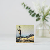 *~* Frauen Goddess Moon Rainbow Pastel Glitzer  Quadratische Visitenkarte (Stehend Vorderseite)