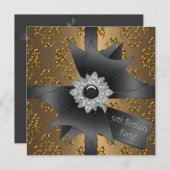 Frauen Gold 50. Geburtstagsparty Einladung (Vorne/Hinten)