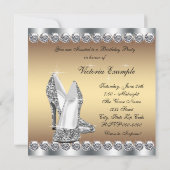 Frauen Gold 50. Geburtstagsparty Einladung (Rückseite)