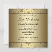 Frauen Gold Kronier 50. Geburtstag Einladung (Rückseite)