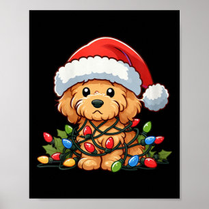 Frauen Goldendoodle Weihnachtsleuchten Dog Funny X Poster