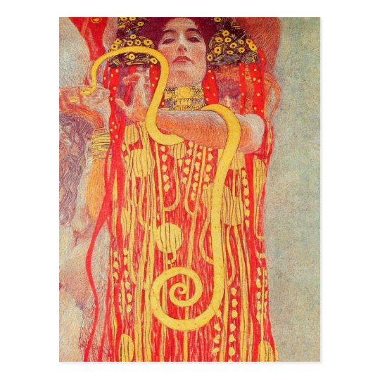 Frauen Goldschlangen Malerei Gustav Klimt Rote Postkarte Zazzle De
