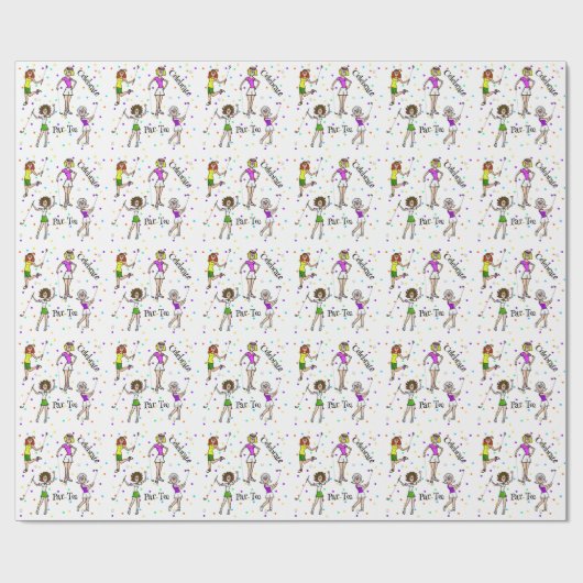 Frauen Golfer Celebrate Wrapping Paper Geschenkpapier (Flach)