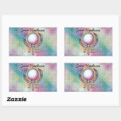 Frauen Golfer Custom Monogram Design Rechteckiger Aufkleber (Blatt)