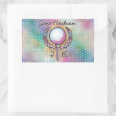 Frauen Golfer Custom Monogram Design Rechteckiger Aufkleber (Tasche)
