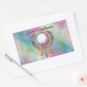 Frauen Golfer Custom Monogram Design Rechteckiger Aufkleber (Umschlag)