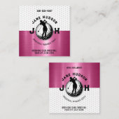 Frauen Golfer Monogram Design Quadratische Visitenkarte (Vorne/Hinten)
