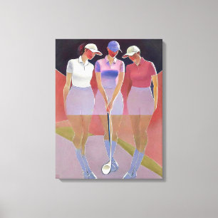 Frauen Golfers Gestricke Leinwand Printmedien
