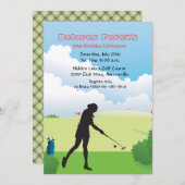 Frauen-Golfspieler-Einladung Einladung (Vorne/Hinten)